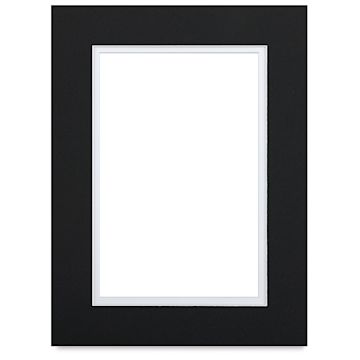 Open in modal - Blick Double Mat - Raven Black / Manor White, 9" x 12" (5-1/2" x 8-1/2" Opening)
