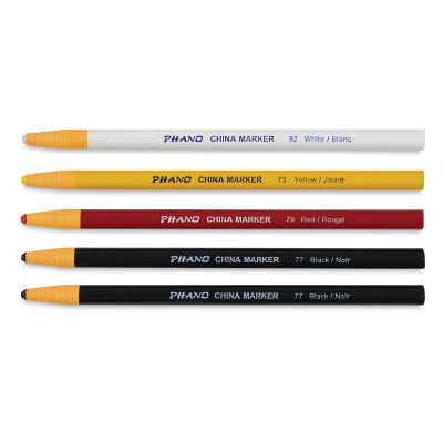 Dixon Phano China Markers and Sets - Five colors shown horizontally