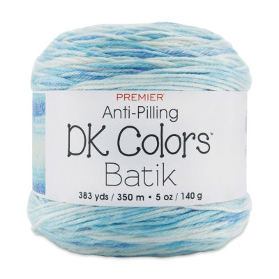 Premier Yarn Anti-Pilling DK Colors Batik Yarn - Pool Party (side view with label)