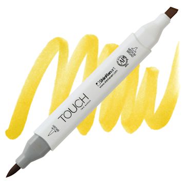 Open in modal - ShinHan Touch Twin Brush Marker - Fresh Green Y44 marker and swatch