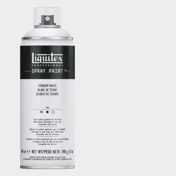 Liquitex Professional Spray Paint - Titanium White, 400 ml can and swatch