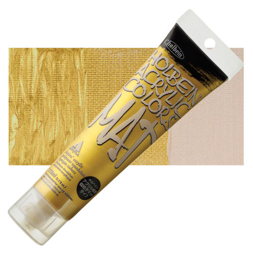 Holbein Mat Acrylics - Fine Gold, 120ml Tube