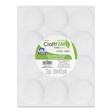 Open in modal - FloraCraft CraftFōM Blocks and Shapes - 2" diameter, Ball, Pkg of 12 - front of packaging