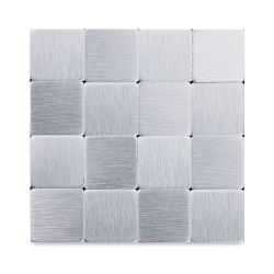 Diamond Tech Metal Tile Half Sheet - Stainless Steel, 23 mm Squares