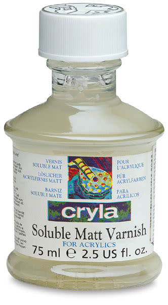 Daler-Rowney Cryla Soluble Acrylic Matte Varnish - Front of 75 ml bottle
