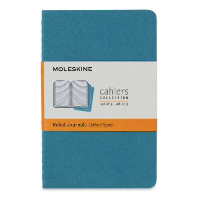 Moleskine Cahier Journals - 5-1/2" x 3-1/2", Ruled, Brisk Blue, Pkg of 3