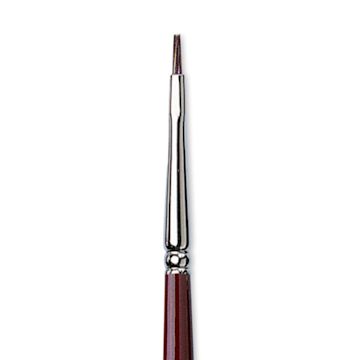 Open in modal - Da Vinci Black Sable Brush - Bright, Long Handle, Size 2/0 close up