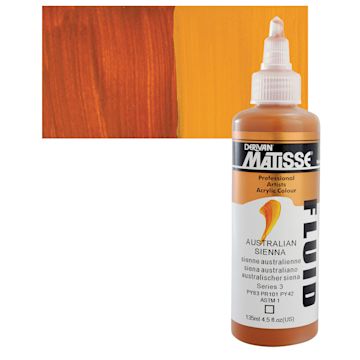 Open in modal - Matisse Fluid Acrylic - Australian Sienna, 135 ml bottle and swatch