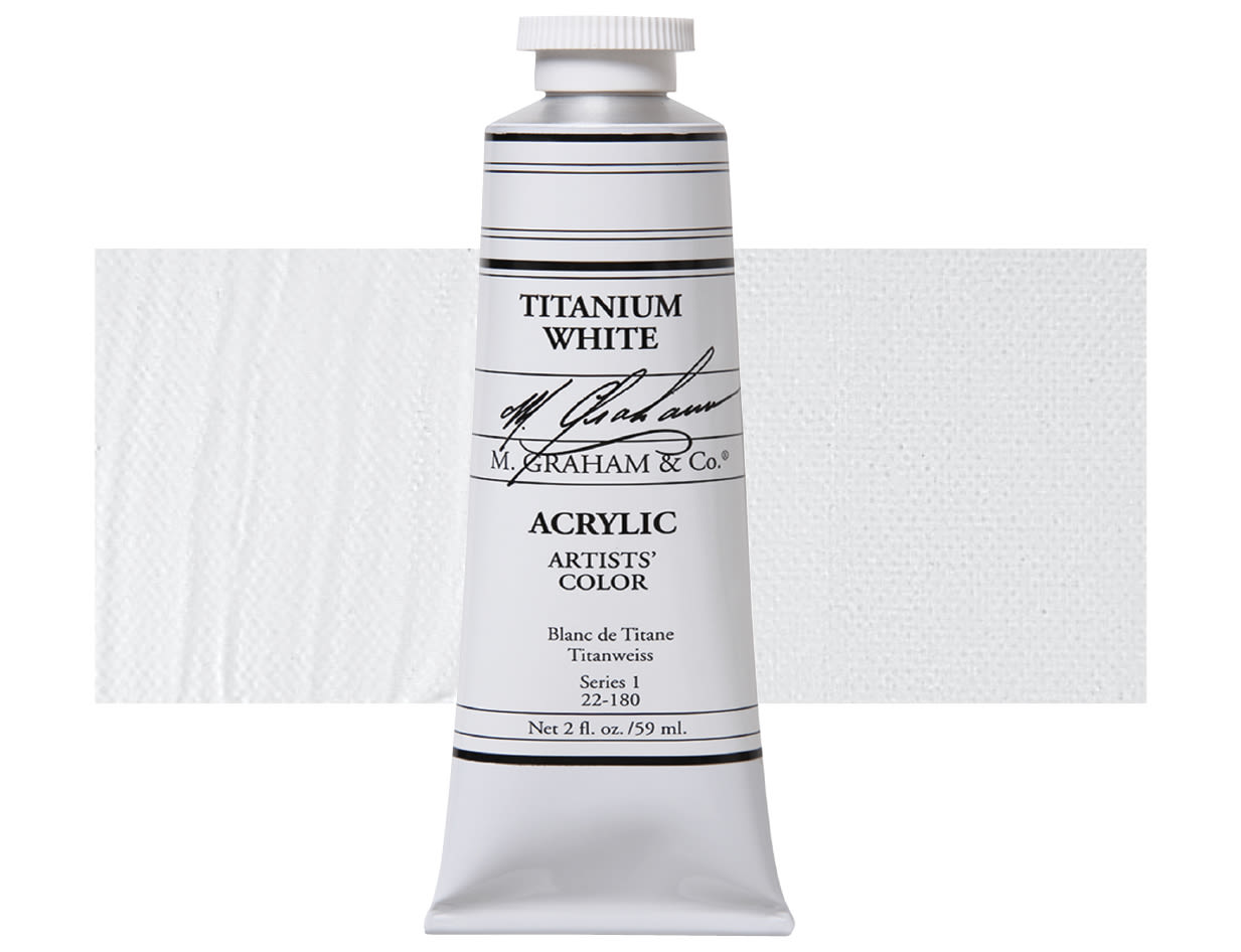 FREE! M. Graham Artists' Titanium White Acrylic Tube with purchase of 3 M Graham Artists' Acrylic 2oz Tubes.
