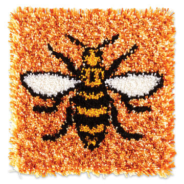 Leisure Arts Latch Hook Kit - Bee, finished project