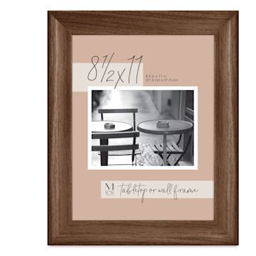 Open in modal - MCS Classic Edge Frame - 8-1/2" x 11", Walnut with Easel Back