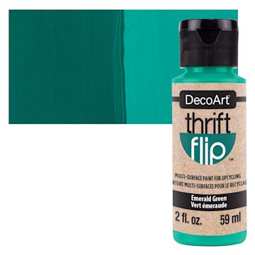 Open in modal - DecoArt Thrift Flip Multi-Surface Paint - Emerald Green bottle and swatch