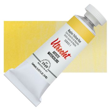 Open in modal - Utrecht Artists' Watercolor Paint - Naples Yellow Hue, 14 ml tube and swatch