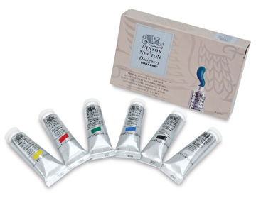 Winsor & Newton Designers Gouache - Primary Set, Set of 6 colors, 14 ml Tubes. Out of package, with box.