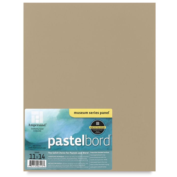 Ampersand Pastelbord Panel 11" x 14", 1/8" Profile, Sand BLICK Art