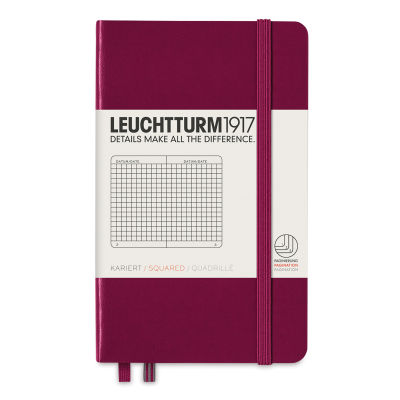Leuchtturm1917 Squared Hardbound Notebook - Port Red, 3-1/2" x 6"