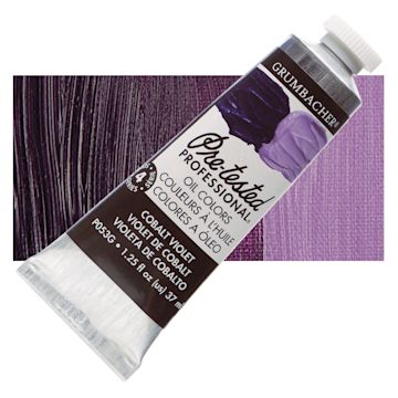 Open in modal - Grumbacher Pre-Tested Artists' Oil Color - Cobalt Violet Hue, 1.25 oz tube and swatch