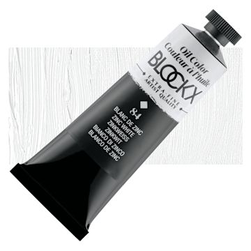 Open in modal - Blockx Artist Oil Color - Zinc White, 35 ml tube and swatch