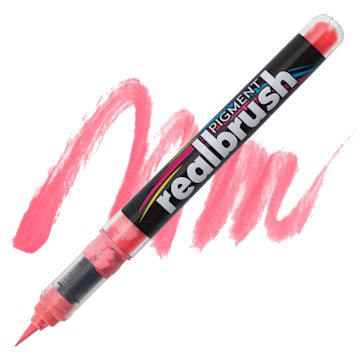 Open in modal - Karin Realbrush Pigment Marker - Rose Pink, swatch and marker