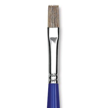 Open in modal - Blick Scholastic Ox Hair Brush - Bright, Long Handle, Size 12 close up