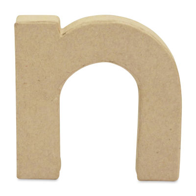 DecoPatch Paper Mache Small Kraft Letter - N, Lowercase, 3-2/5" W x 3-2/5" H x 1/2" D