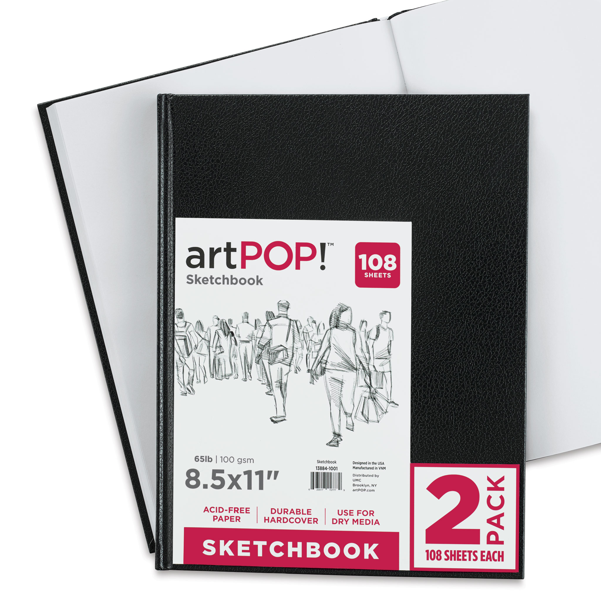 8.5 x 11 Black Matte Sketchbook