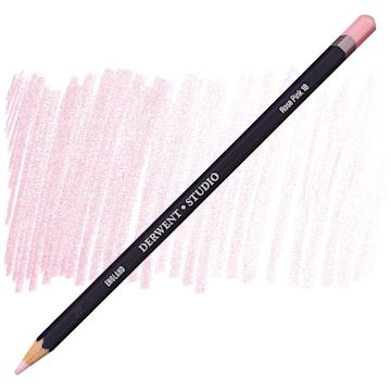 Open in modal - Derwent Studio Colored Pencil - Rose Pink pencil and swatch