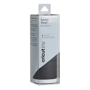 Open in modal - Cricut Joy Permanent Smart Vinyl - Shimmer Black, 5-1/2" x 48", Roll (In packaging)