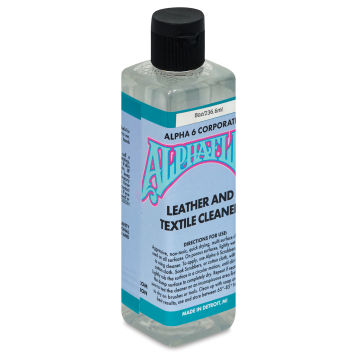 Alpha6 AlphaFlex Leather and Textile Cleaner front of packaging, angled view
