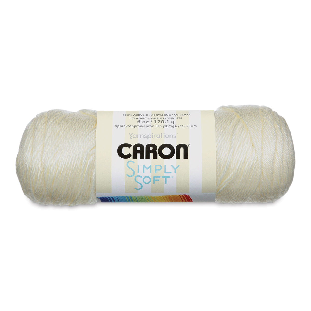  Caron Simply Soft Yarn, Off White