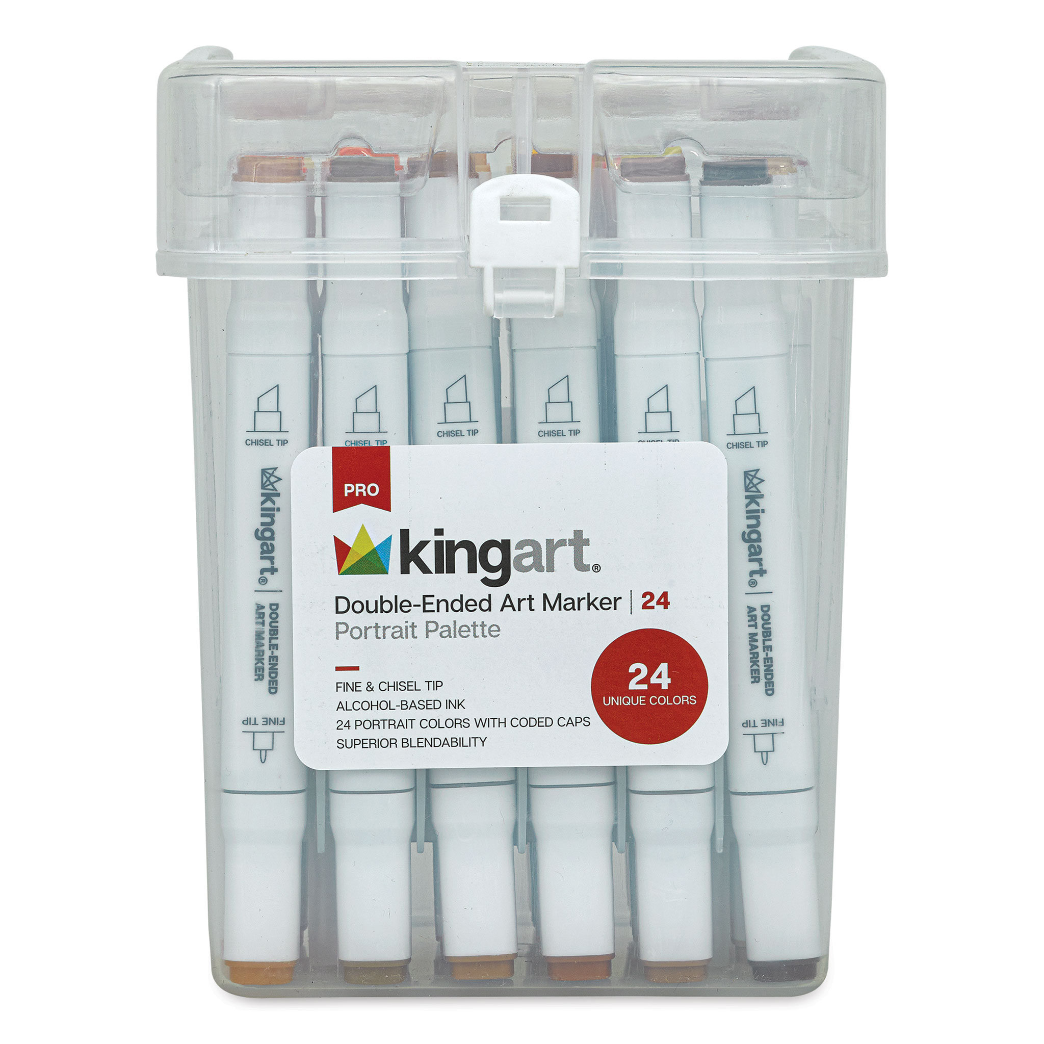 KINGART PRO Double-Ended Sketch Markers, Chisel & Fine Tip, Alcohol-Based  Ink, Storage Case, Set of 60 Unique Colors