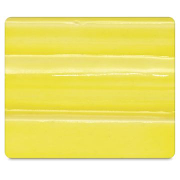 Open in modal - Spectrum Stoneware Glazes - Finished tile showing Butter Yellow Glaze color