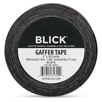 Open in modal - Blick Gaffers Tape - 2" x 30 yds, Black (Front of packaging)
