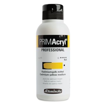 Open in modal - Schmincke Primacryl Professional Fluid Acrylic - Cadmium Yellow Medium, 250 ml bottle