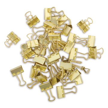 U Brands Gold Binder Clips - 40 Mini Clips shown in pile
