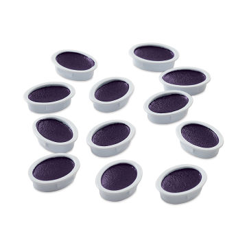 Prang Semi-Moist Watercolor Pans - Set of 12 Refill Pans, Violet, Oval