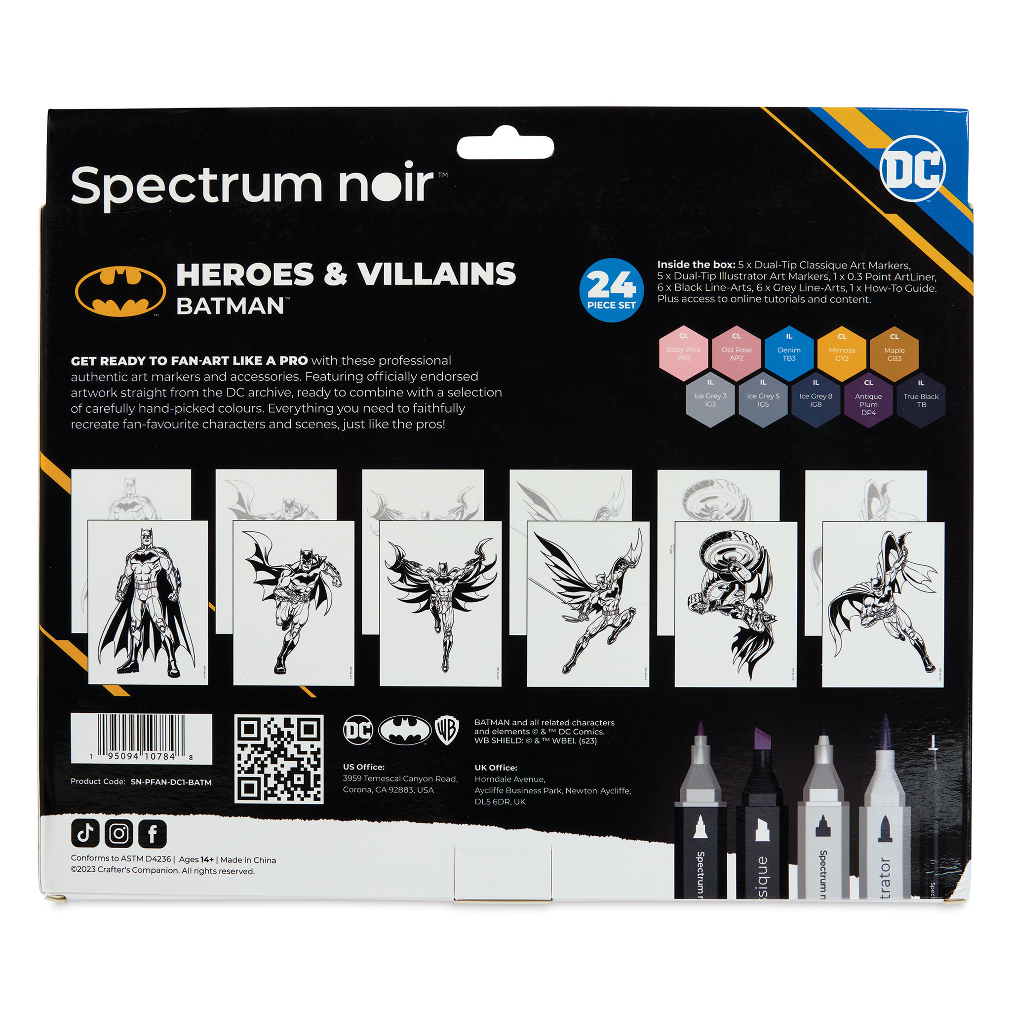 Spectrum Noir 24ct Manga & Comic Heroes Pro Colour Markers