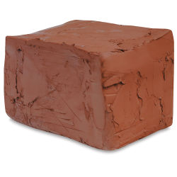 Blick Red Earthenware Clay - Right angle view of Block of wet clay shown