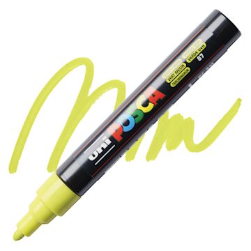 Open in modal - Posca Paint Marker - Grape Green, Medium Bullet Tip, swatch and marker