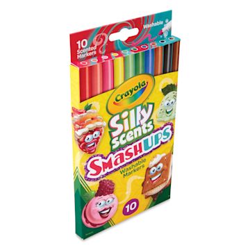 Open in modal - Crayola Silly Scent Smashups Markers - Set of 10, Fine Tip, front of the packaging