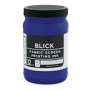 Open in modal - Blick Water-Base Acrylic Textile Screen Printing Ink - Process Cyan, Quart