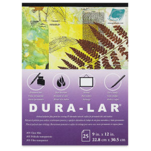 Grafix Dura-Lar Clear Acetate Alternative - 9" x 12" x .005", Pad, 25 Sheets