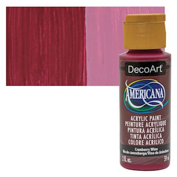 Open in modal - DecoArt Americana Acrylic Paint - Cranberry Wine, 2 oz bottle and swatch