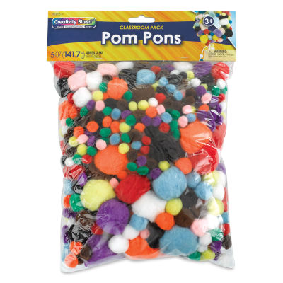 Creativity Street Pom Pons Assortments - Classroom Pack, Pkg of 300, front of the packaging