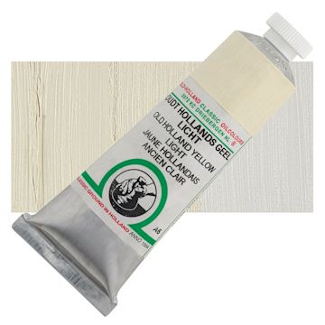 Open in modal - Old Holland Classic Oil Color - Old Holland Yellow Light, 40 ml tube and swatch