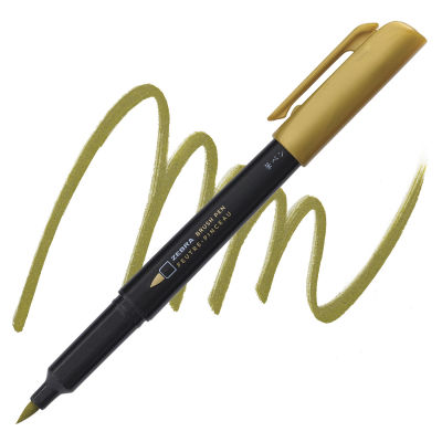 Zebra Metallic Brush Pen - Gold
