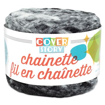 Open in modal - Lion Brand Cover Story Chainette Yarn - Black, 68 yards