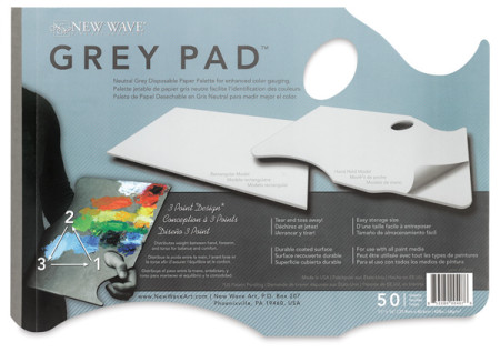 New Wave Palette - Disposable Palette, Grey Pad, Handheld, 11'' x 16''