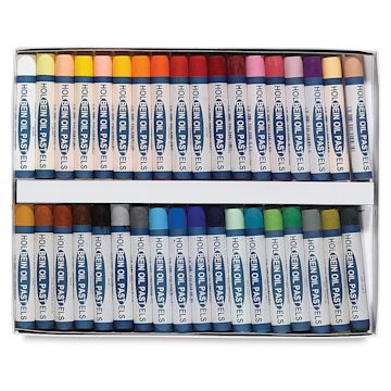 Open in modal - Holbein Academic Oil Pastel Sets - Set of 36 shown open in tray