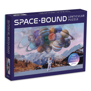 Galison Space Bound 300 Piece Lenticular Puzzle, Front Of Box
